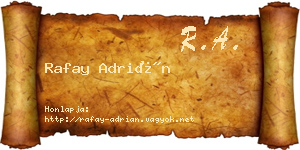 Rafay Adrián névjegykártya