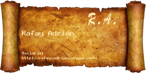 Rafay Adrián névjegykártya